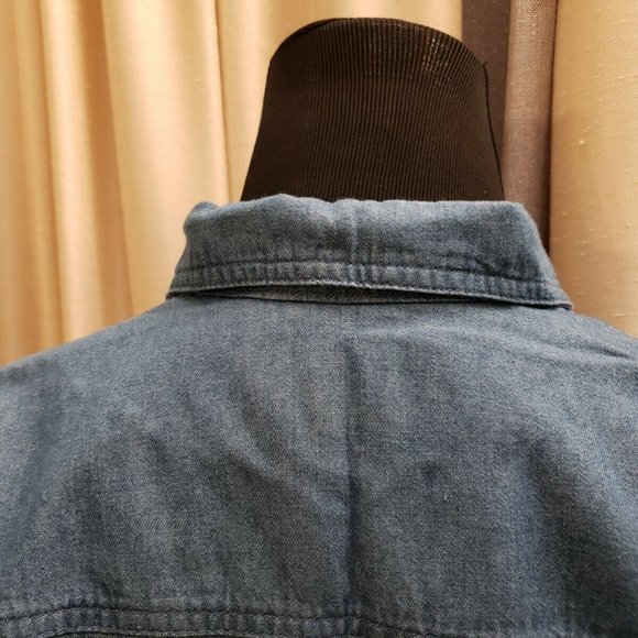 VTG. "Guardian Angel" Denim Oversized  Shirt S - Picture 10 of 12